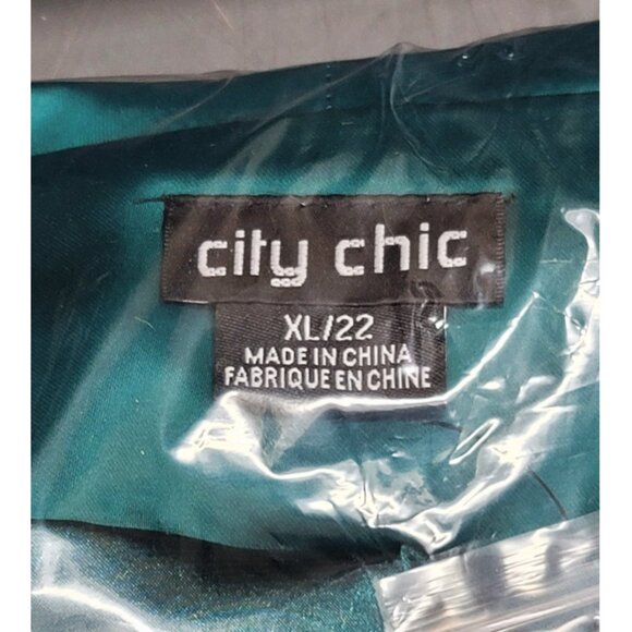 NWT City Chic Emerald Green Sequin Double Breasted Button Front Mini Dress 22 - Picture 8 of 11